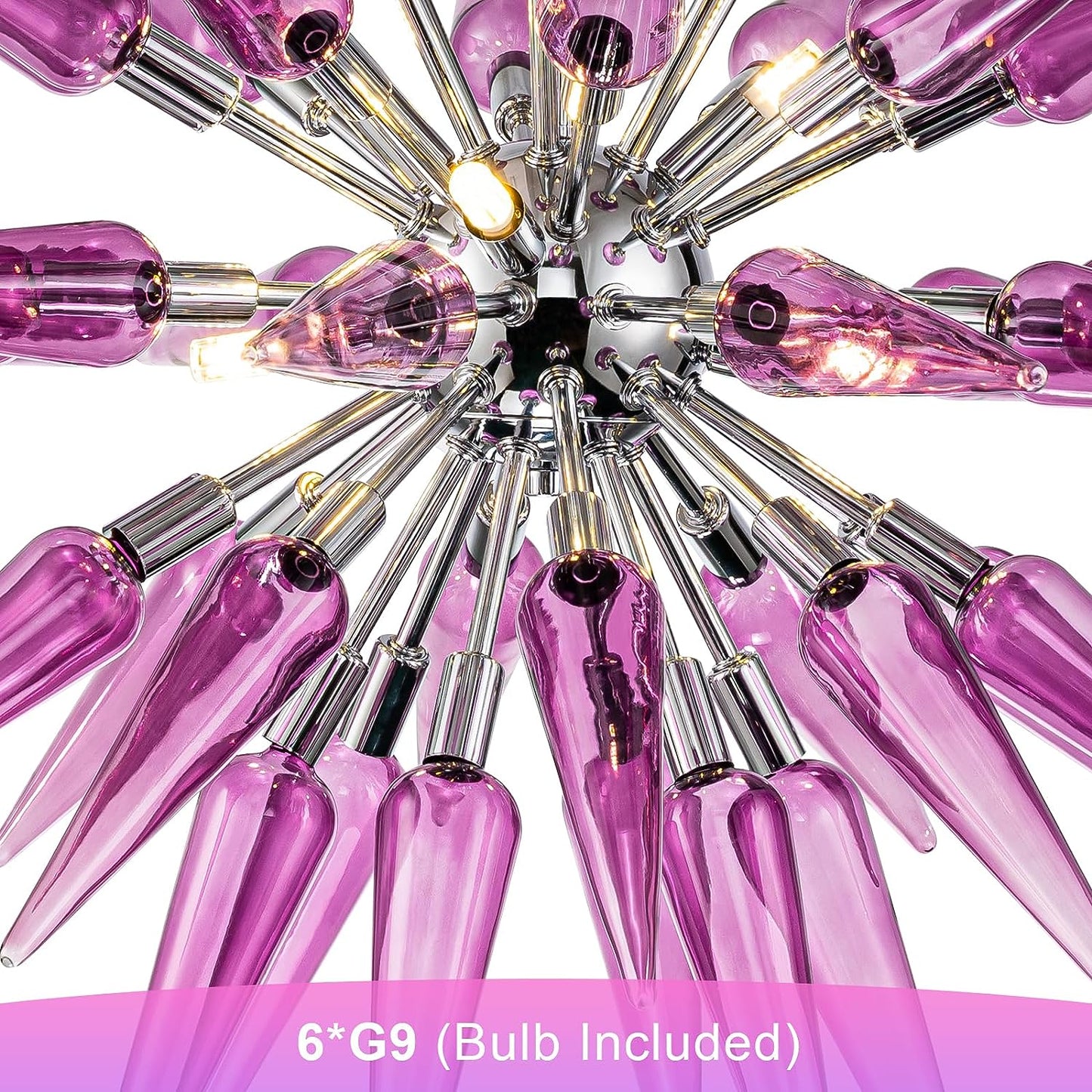 HASUN Chandeliers for Living Room, Luxury Hand Blown Glass Dining Room Chandelier, Ceiling Pendant Light Fixture Modern Chandeliers for Hotel, Lobby, Stairway, Bedroom, Study Room, Hallway
