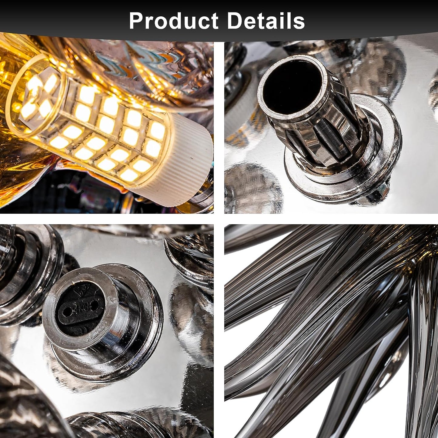 HASUN Modern Hand Blown Glass Chandelier, Luxury Entryway Chandeliers for Dining Room, Ceiling Pendant Light Fixture Living Room Chandeliers for Stairway, Bedroom, Lobby, Hallway