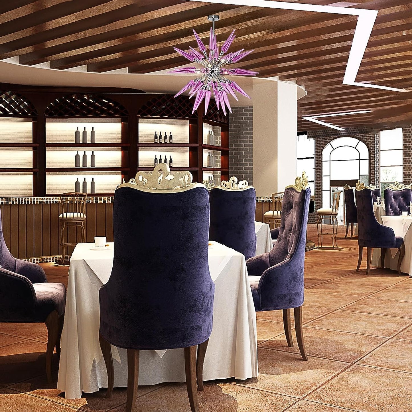 HASUN Chandeliers for Living Room, Luxury Hand Blown Glass Dining Room Chandelier, Ceiling Pendant Light Fixture Modern Chandeliers for Hotel, Lobby, Stairway, Bedroom, Study Room, Hallway